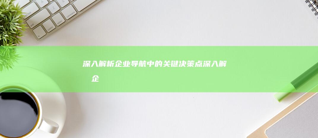 深入解析：企业导航中的关键决策点 (深入解析企业运营难题)